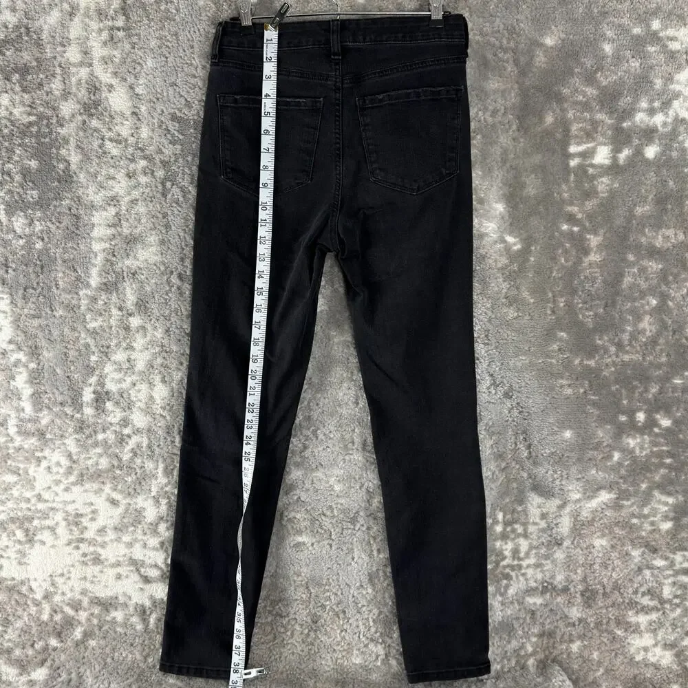 Style Co Size 4 Skinny Ankle Denim Jeans Pants Black Button‎ Zip Casual